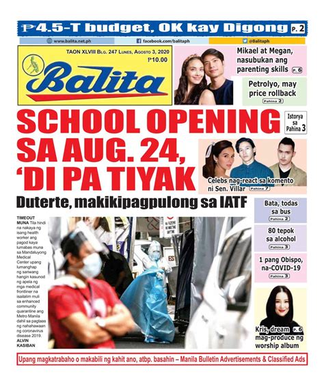 newspaper tagalog example|Balita – Tagalog Newspaper Tabloid – Ang Nangungunang .